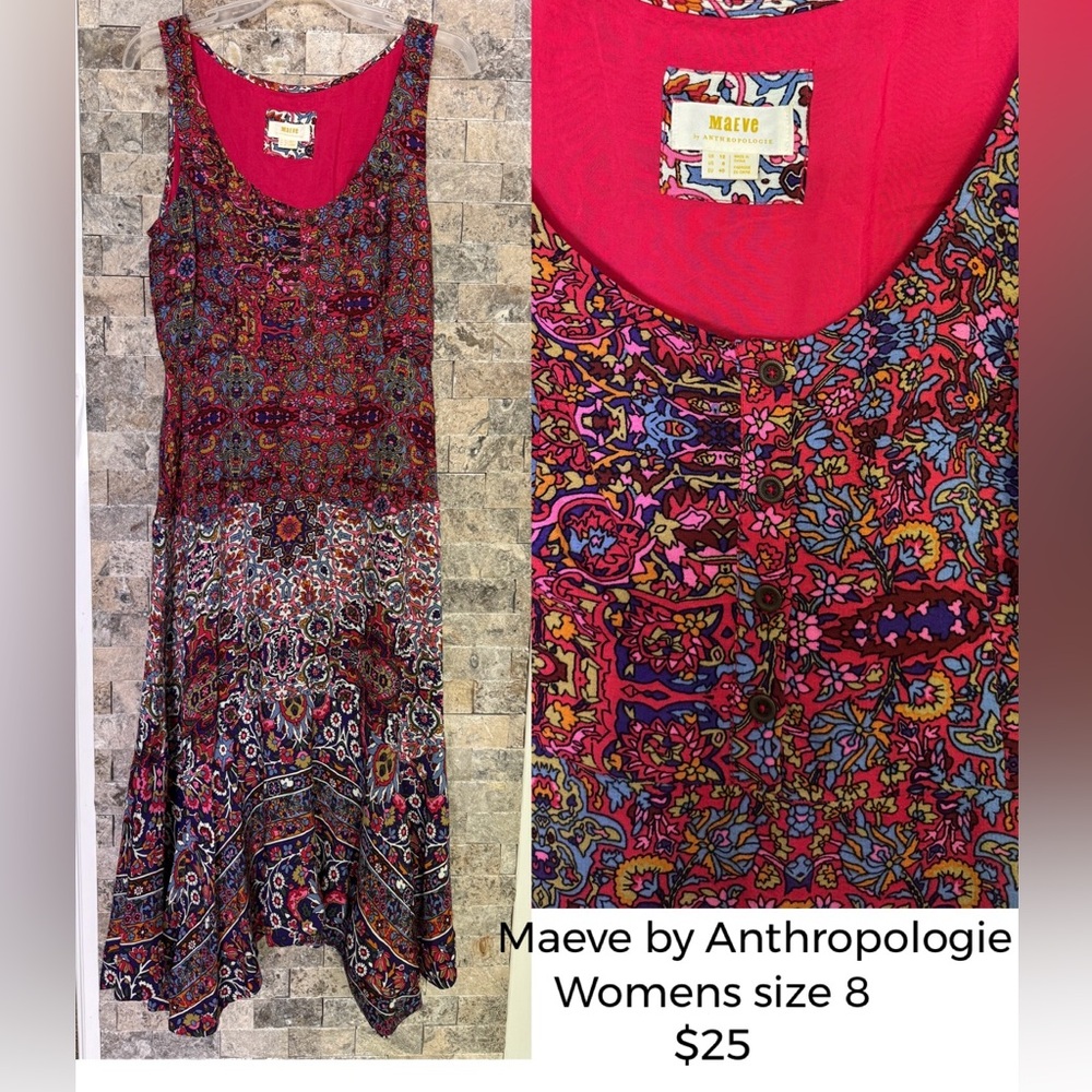 Maeve by Anthropologie maroon dress size 8
